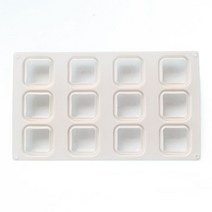 밀봉 카스테라틀 사각 나무 3d 사각형 큐브 모양 실리콘 몰드 무스 케이크 베이킹 몰드, 하얀