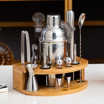 칵테일계량컵 칵테일키트세트 도구 쉐이커 지거 용품 계량컵 바텐더 홈텐더 키트 홈텐딩, 550ml실버/12종세트