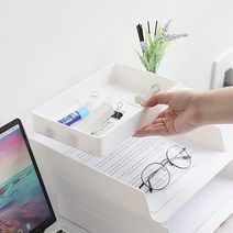 오피스 데스크 OFFISYS 시스템 사무용품 보관 트레이, 블랙