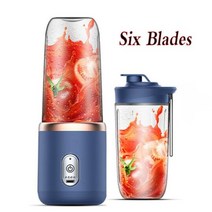 휴대용 과즙짜는 기구 Juicer 블렌더 300ml 전기 과일 USB 충전 레몬 오렌지 Juicing 컵 스무디 기계, [06] Pink  2 Cups 1Brush