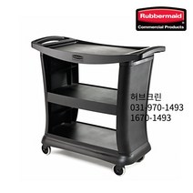 러버메이드 허브크린16701493 고급형 서비스카트 기본형 저소음 호텔 레스토랑 리조트 찍힘방지 둥근모서리 회전바퀴, 1개