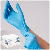 위월천 인트코 쉐프장갑 일회용 니트릴장갑 블루 M 100매 주방장갑 수술용장갑 니트릴장갑100매