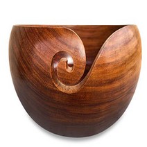 Wooden Yarn Bowl 8x4 Knitting Bowl Yarn Ball Holder Handmade from Rosewood Knitting and Crochet, 1