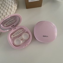 딸기 아이스크림 색상 간단한 성격 작은 콘택트 렌즈 상자 달콤한 소녀 휴대용 간호 동반자, 핑크 라운드