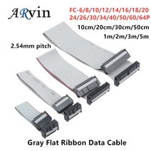 JTAG ISP 다운로드 케이블 그레이 플랫 리본 데이터 DC3 IDC 박스 헤드용 2.54mm 피치 FC-6 핀 8 10 14 16 20 24 40 50/64, [08] 5m, [15] 2x30 60P