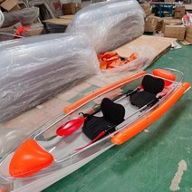 낚시 투명 카약 패들 보트 소형 관찰 제주 수중 배 피싱 레저 물고기 호수 펜션 수상 민물, 빅 부력 2인승 투명 천 시트 핏