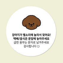 현관문패 아크릴 원형 디자인무료 초인종금지 강아지가짖어요 택배보관 문패 현관 도어사인 아크릴인쇄 디자인진리, 초인종금지(기본), 초코푸들
