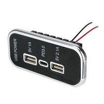 캠핑카 용품 12V24V 21A 듀얼 USB 자동차 충전기 소켓 충전 분배기 콘센트 전원 어댑터 오토바이 캠핑 트럭 ATV 보트 rv용, Black