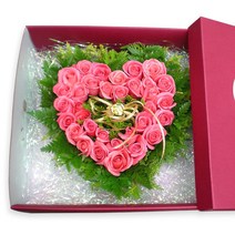 엔젤플라워 가격대비짱축하꽃다발 꽃상자 꽃배달 기념일선물, B12 핑크하트
