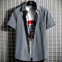 DFMEI 여름 슬림핏 쿨맥스 남성 반팔 화이트 셔츠 비즈니스 정장 오피스텔입니다한순색 셔츠치입니다