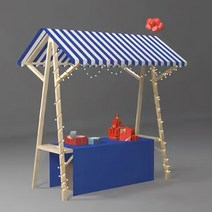 이동식 행사 플리마켓 가판대 노점 진열대 접이식 판매대 매대, 블루화이트접이식:180X60X200