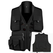 이지리치 멀티포켓 레저 조끼 블랙 특특대형 작업용조끼 자원봉사조끼