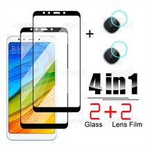 4in1 보호 유리 샤오미 레드미 5 플러스 4X 6 5A 6A 노트 4 프로 S2 Go K20 용 강화 렌즈 필름, [02] Only 2 Glass, [02] For Redmi 5
