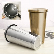 입구넓은 텀블러 사무실 차량 스트로우 이중 올스텐 뚜껑있는 빨대 텀블러 500ml, 실버 500ml