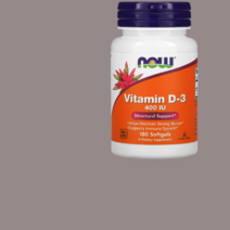비타민d3 NOW Foods 비타민D3 라놀린에서 추출 비타민D-3 소프트젤 1Omcg(4OOIU) [18O정*1병], 1개