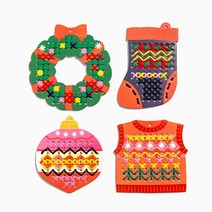크리스마스 스티치키트 바느질놀이 오너먼트 4종세트, 옵션