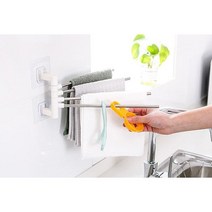 마켓피오 벽부착 4단 회전식 행주걸이, 혼합 색상, 2개입