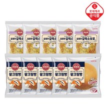 롯데제빵 팥크림빵X5개 갈릭 소보로X5개, 10개