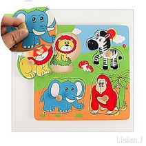 돌아기 동물 그림 퍼즐 교구 20개월 아기 교구 14개월 아기 교구