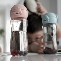 JVR (1+1) 모노아이 원터치 트라이탄 보틀 어린이물병 어린이집물통 400ml, 블루+핑크