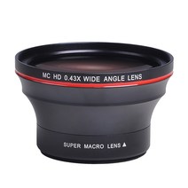 캠코더렌즈 카메라렌즈 58MM 0.43x 전문 HD 광각 렌즈 (매크로 부분 포함) Canon EOS Rebel 77D T7i T6s S, 01 캐논
