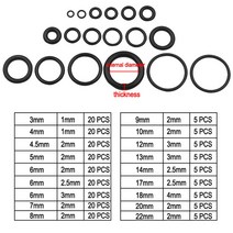 고무오링 225 Pcs 3-22mm Gaskets Rubber Oring Kit Oring Tap Seal Plumbing Garage Sealing Assort Set Kit P