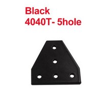 2 개몫 5 구멍 블랙실버 조인트 보드 플레이트 코너 각도 브래킷 연결 스트립 2020 3030 4040 알루미늄 프로파일, 4040T-Black
