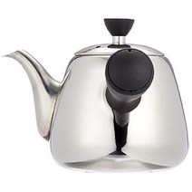일본차주전자 큐우스 남부철기 무쇠탕관 펄 찻 주전자 스테인레스 스틸 600ml, 요코테, 실버, 1개