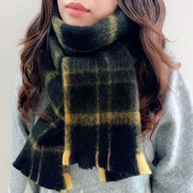 더뷰렛 클라우드 체크 머플러 여자 여성 울 캐시미어 빅체크 롱 목도리