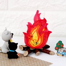 DIY621 감성불멍모닥불만들기 LED촛불 천연나무 색칠놀이 집콕놀이 만들기패키지