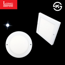 LONG LED 원형 사각 엣지 직부등 12W 6인치 현관 베란다 복도조명 KS인증 전구색 주광색, 6인치 사각 엣지 직부등, 전구색 (3000K)