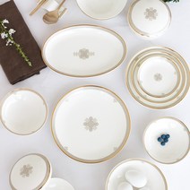 한국도자기 연리지 예단반상기세트 16pcs, 예단포장 + 거북조각수저