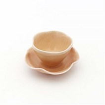 네모잡화 네모잡화 달소금 도자기 유광 꽃잎 찻잔세트 피치 (6657527)
