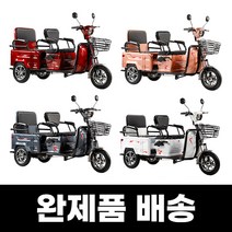 어르신 노인전동차 삼륜 세발 전기 오토바이 스쿠터 2인승, 화이트, 48V12A납축배터리(운행거리15km)