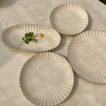 에라토 코튼 식기 홈세트 혼수그릇 신혼 식기 집들이선물 1인상차림 그릇세트, 접시(대)