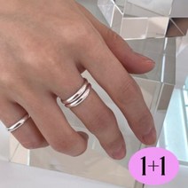 1+1 (2개 set) 실버99.9% 순은 3mm 실버 민자 베이직 에센셜 반지