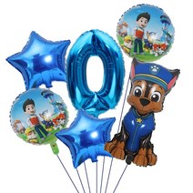 발순찰 풍선 6 개/대 블루 체이스 번호 1 2 3 4 5 7 8 9 세 아기 생일 파티 장식 용품, 11 6pcs set10