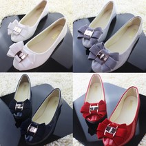 [동네아재] 낮은굽 슬링백 왕리본 구두