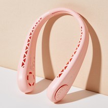 [당일발송] 세모아 넥밴드 선풍기 휴대용 목걸이 목풍기 소형 목에거는 패션 넥선풍기, 핑크