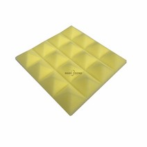흡음 보드 방음 스펀지 매트 패드 481224pcs 25x25x5cm 스튜디오 어쿠스틱 폼 피라미드 절연 처리 홈 벽 패널 패널, 노란색, 4개