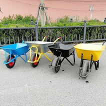 트럭 무거운 외바퀴 농업 건설 현장 외륜 버킷 손수레, 대형아연도금외발자전거솔리드휠