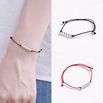 [셀럽비아] 실버볼 레이어드 컬러 로프 남녀공용 커플 핸드메이드 매듭 실팔찌