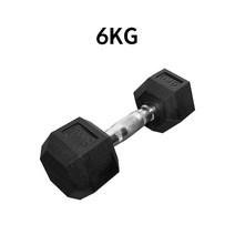 헬스프라자 육각아령고무덤벨(RD) 3kg부터~20kg까지 2개 1조, 블랙(2개 1세트), 6kg
