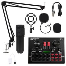 BM 800 마이크 V8X 프로 사운드 카드 BM800 마이크 전문 콘덴서 마이크 컴퓨터 Podcast 녹음, 02 black