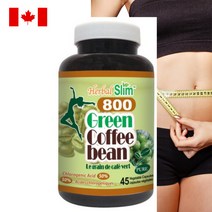 캐나다 Herbal Slim 그린커피빈 800mg 45정 식물성캡슐 체중관리 HS20, 60