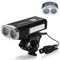 시그니처베이지 웨스트바이킹 자전거 킥보드 4000mAh 듀얼 라이트 전조등 후레쉬 YPZ296, 실버, 1개