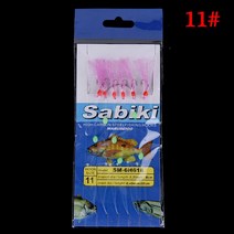 칸지 가프 문어 헤루질 갈고리 어포기6개/대 Simulated Fish Skin String Hooks Sabiki Rig for Sea 빛나는, 05 11