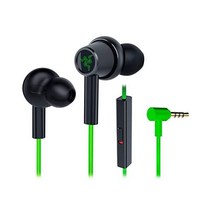 Razer Hammerhead Duo Console 게이밍 이어폰 Black 3.5mm 하이브리드 드라이버 채용 마이크 부착 커널형 PS4 PS5 Switch PC 스마트폰 지원, 초록의