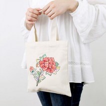 미리사몰B DIY 민화 에코백 만들기 세트 천 가방 무지 도안 친환경 재료 미술 그리기 색칠 꾸미기 자랑 어린이 초등 학교 돌봄 방과후 수업 준비물, 미니 에코백:무지, 1개