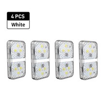 Baseus 4Pcs 6 LED 자동차 개방 도어 경고등 안전 충돌 방지 플래시 조명 무선 자기 신호 램프, 4PCS 화이트